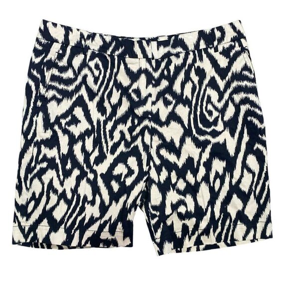 Larry Levine Bermuda Shorts  Size 16 Animal Print Beige Black - Picture 1 of 6